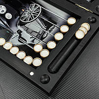 Нарди скляні у поєднанні з деревом Bentley 60×30×6см чоловічий подарунок, фото 8