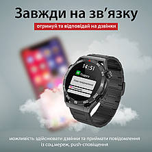 Смарт годинник чоловічі водонепроникні розумні годинники чорний, фото 4