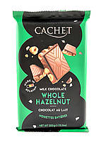 Шоколад молочний з фундуком Cachet Milk Chocolate Hazelnut 300г (Бельгія)