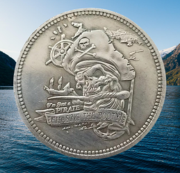 Сувенір монета долар США Банк "Погоня за піратською здобиччю". Hobo Coin American Morgan