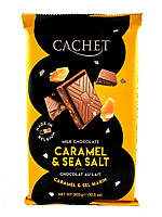 Шоколад молочний з карамеллю та морською сіллю Cachet caramel s Sea Salt 300г (Бельгія)