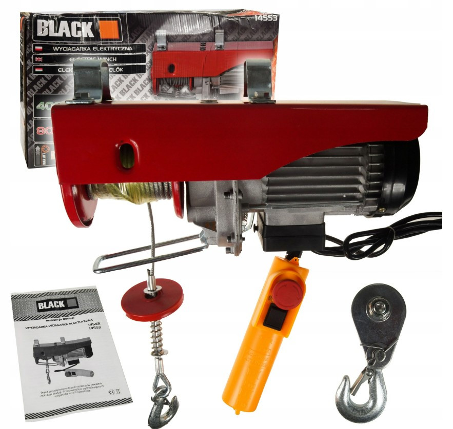 Тельфер лебідка електрична 400/800 кг BLACK BC-207, фото 1