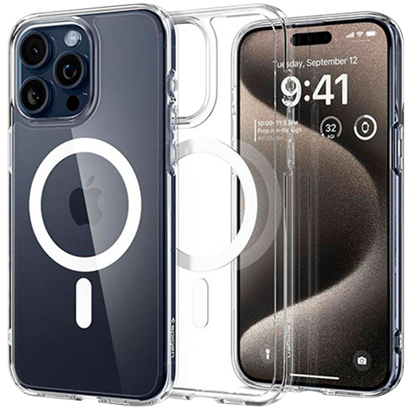Чохол Spigen Ultra Hybrid Mag Magsafe iPhone 15 Pro Max White/Clear Case (ACS06576)