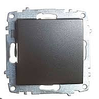 Вимикач одинарний проміжний без рамки чорний металік EL-Bi Zena