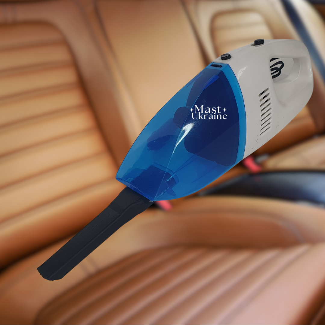 Ручний автопилосос від прикурювача 60 Вт з додатковою насадкою в комплекті CVAU-12-BWhite, фото 1