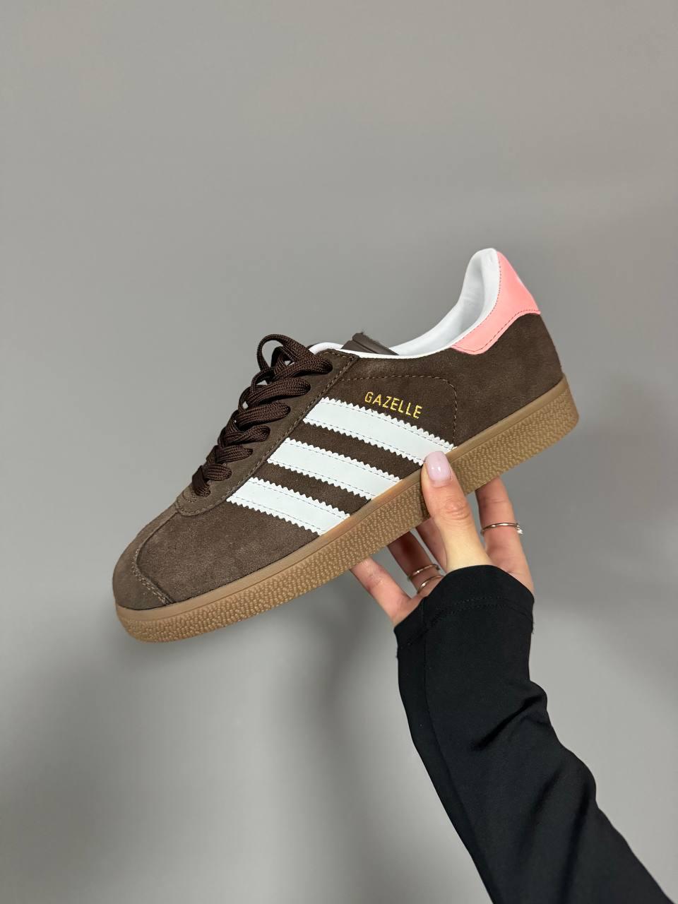 Жіночі Кросівки Adidas Gazelle Brown Pink / Адідас