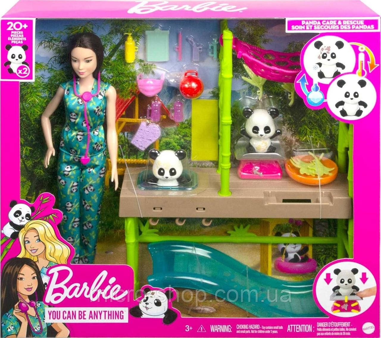 Лялька Барбі Ветеринар Догляд за пандами Barbie Careers Playset, Baby Panda Care & Rescue Set