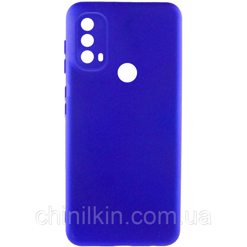 Чохол (з мікрофіброю) Silicone Cover Lakshmi Full Camera (A) для Motorola Moto E40- ультра-синій, фото 1