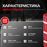 Нагрівальний мат HeatTech 9.0 кв. м. електричні теплі підлоги гріючі мати для підлоги, фото 3