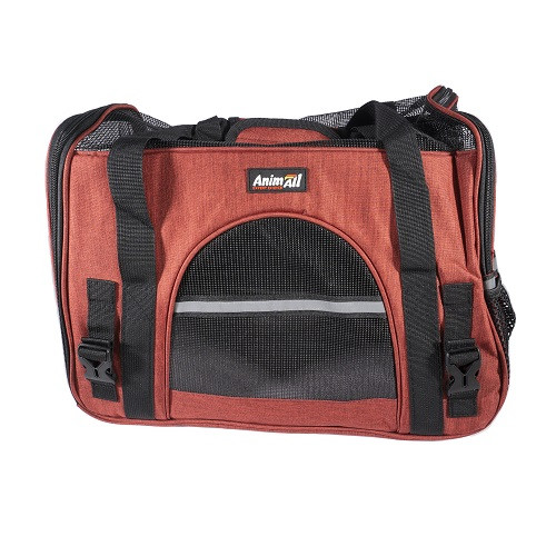 Сумка-переноска мягкая AnimAll HJ-8003 для собак и кошек, нейлон, 48х25х33 см Цвет бордо (1616), фото 1