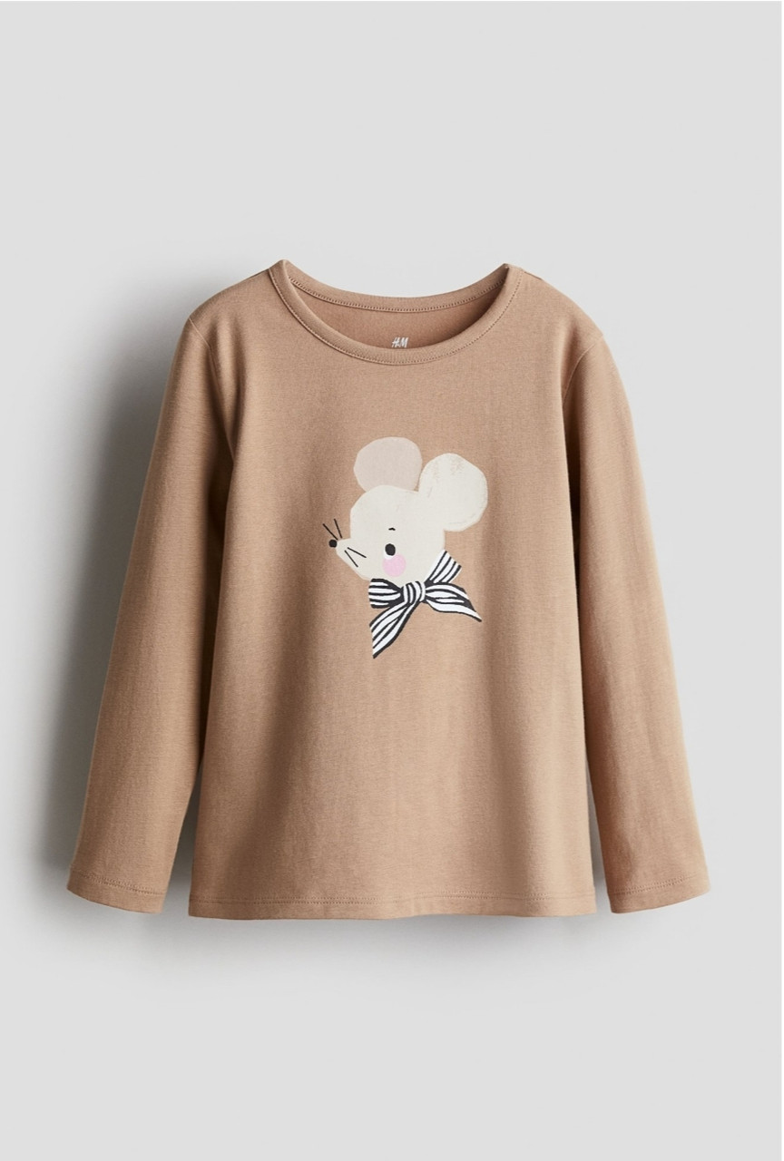 Реглан бежевий Миша H&M   92, 98/104, 110/116, 122/128см