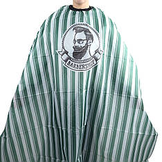 Перукарська накидка Hots Professional "Barbershop" Green на резинці та гачках, 160*145см (HP1078-GN)