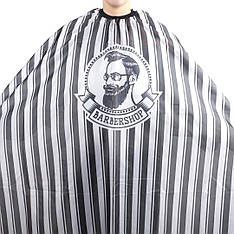 Перукарська накидка Hots Professional "Barbershop" Grey на резинці та гачках, 160*145см (HP1078-GR)