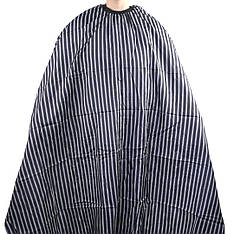 Перукарська накидка Hots Professional, чорна в білу полосу на резинці та гачках, 155*140см (HP1080-BK)