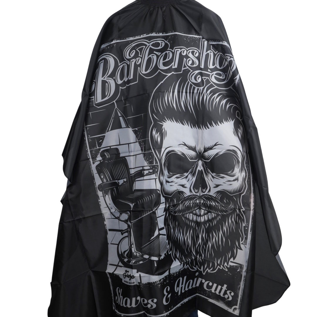 Перукарська накидка Hots Professional Skull на резинці та гачках, 113*140см (HP1076)