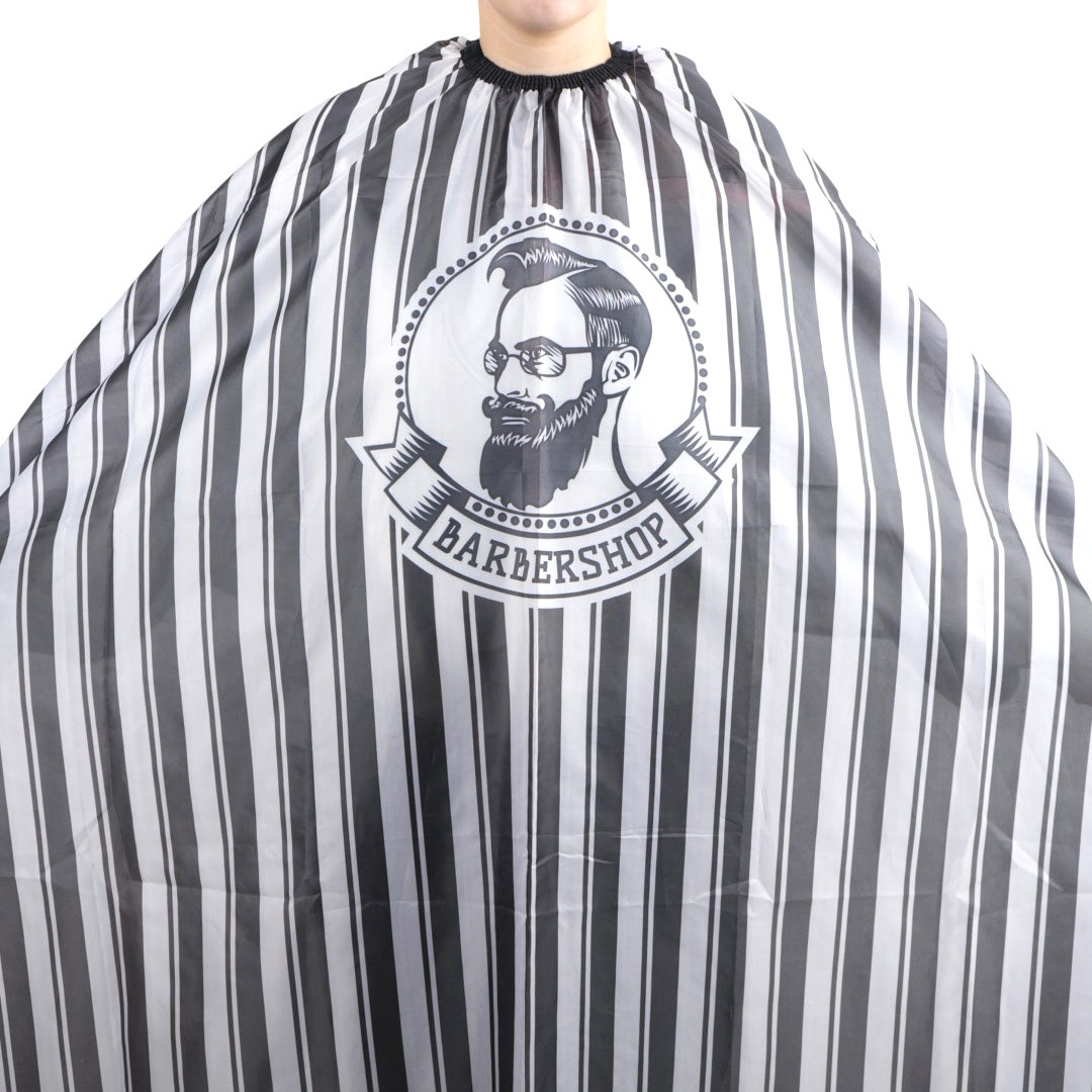 Перукарська накидка Hots Professional "Barbershop" Grey на резинці та гачках, 160*145см (HP1078-GR)