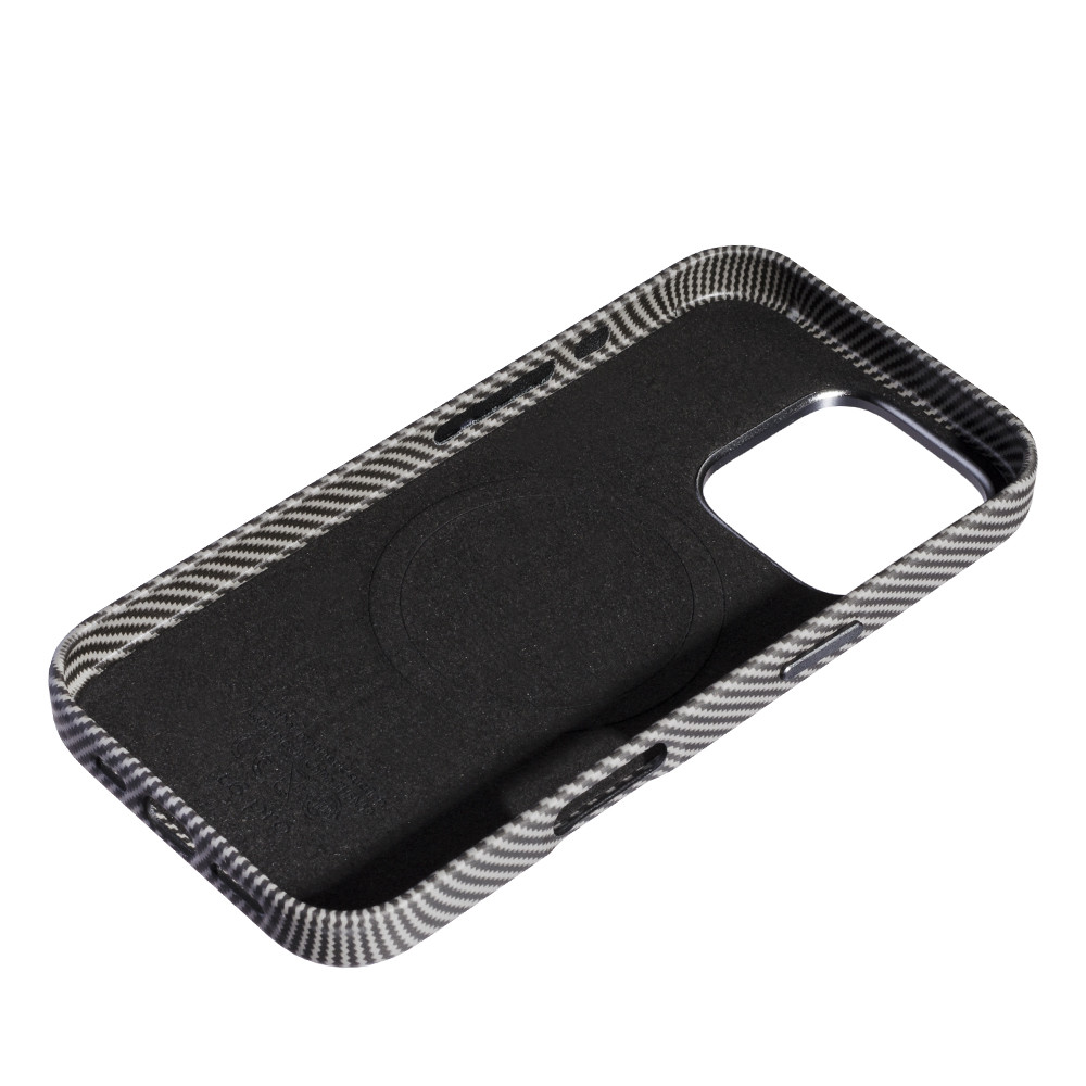 Накладка Leather Carbon With Magnetic Apple iPhone 16 Pro Max, Titanium