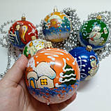 Набір новорічних іграшок 6 шт 8 см | прикраси ялинкові українські  | новорічні іграшки, фото 3
