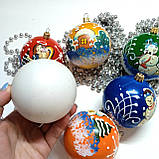 Набір новорічних іграшок 6 шт 8 см | прикраси ялинкові українські  | новорічні іграшки, фото 5