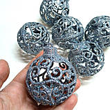 Набір новорічних іграшок 6 шт 6 см Срібне  мереживо | прикраси ялинкові | новорічні іграшки, фото 5