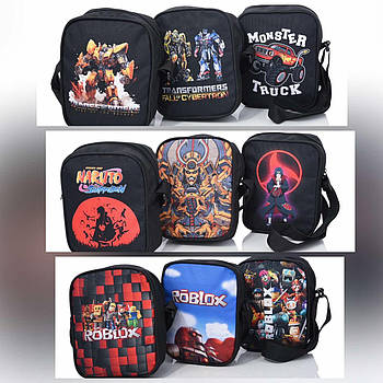 Сумка 20*15 см спортивна підліткова через плече на блискавці з кишенею та довгим ремінцем Panda