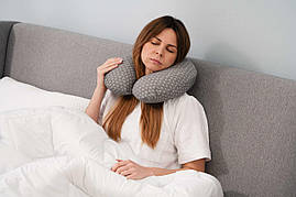 ARDESTO Подушка ортопедична Sleepwell Travel, 34х29х10см, для шиї, піна меморі, сірий