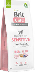 Сухий корм для собак з чутливим травленням Brit Care (Брит Кеа) Dog Sustainable Sensitive -  риба та комахи, на вагу 250 г