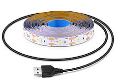 Стрічка світлодіодна USB 5 м для підсвічування TV Теплий Білий