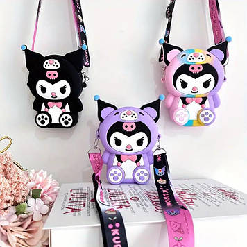 Детская сумочка Куроми. Мини крос-боди сумочка  Sanrio Kuromi