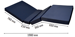 Матраци чотирисекційні в чохлі з вологостійкої тканини ОМ