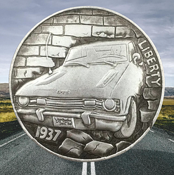 Сувенір монета 1 долар Банка США 1937г, "Автомобіль GTS". Hobo Coin American