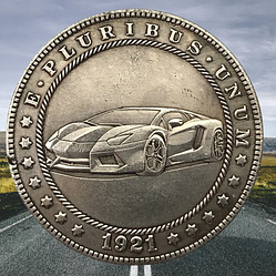 Сувенір монета долар США Банк 1921г "Автомобіль Ламборджіні". Hobo Coin American Morgan