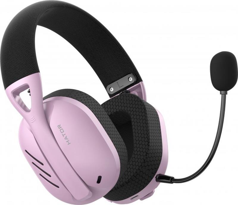 Бездротові навушники (Bluetooth-гарнітура) Hator Hyperpunk 2 Wireless Tri-mode Black/Lilac (HTA-859), фото 1