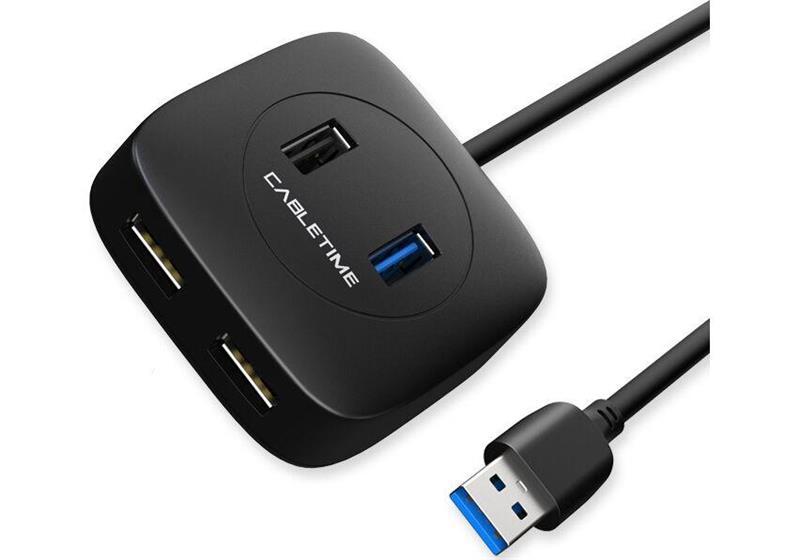 Концентратор (USB-хаб) Cabletime 4-Ports, USB3.0+USB2.0+Micro B с питанием (CB43B)