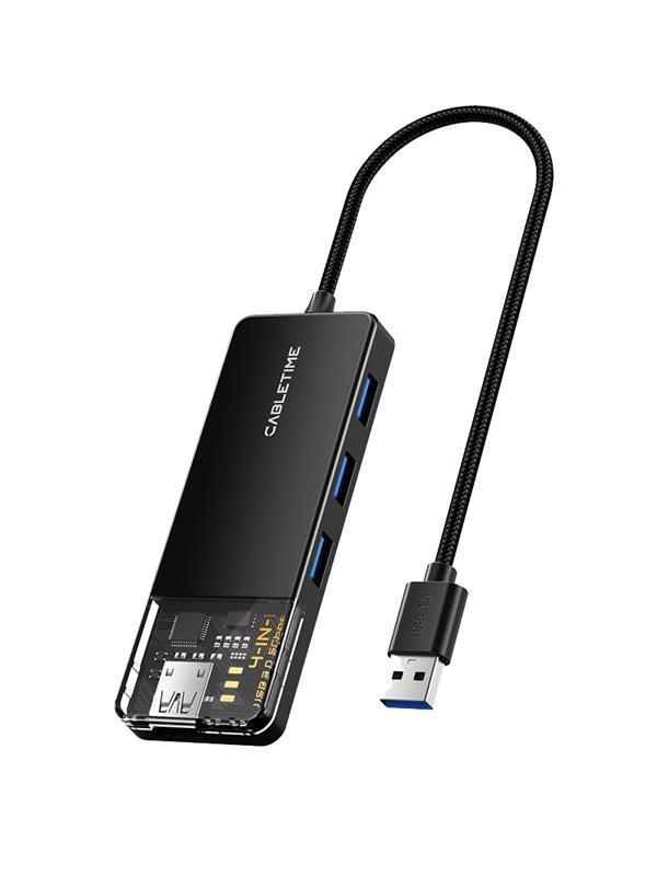 Концентратор (USB-хаб) Cabletime USB – 4 Port USB 3.0, 5Gbps, 0.15 m (CB01B)