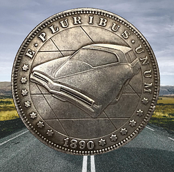 Сувенір монета долар СШАang 1890 г "Автомобіль Б'юик Рив'єра". Hobo Coin American Morgan