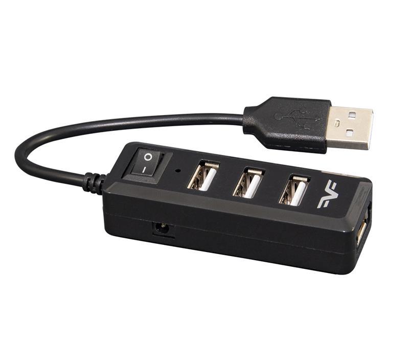 Концентратор (USB-хаб) USB 2.0 Frime 4хUSB2.0 Black (FH-20000)