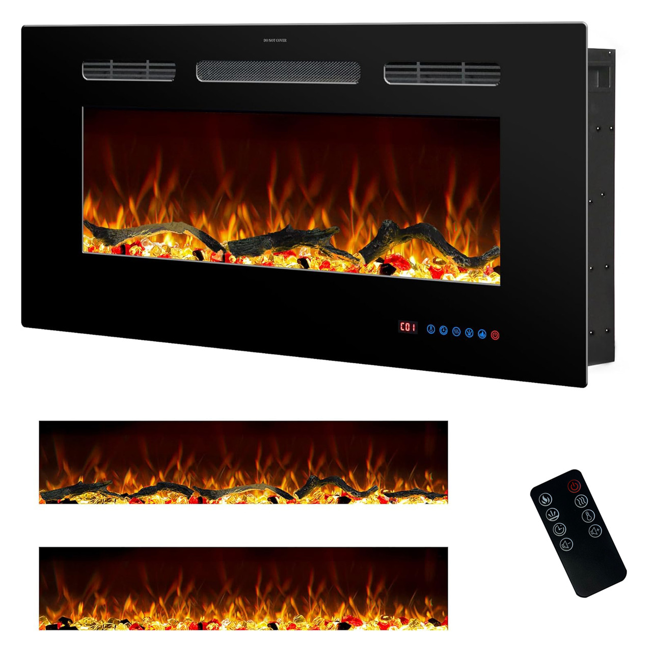 Електрокамін Royal Galaxy 36 RS LED з обігрівом та декоративним ефектом полум’я, фото 1