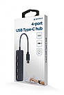 Концентратор (USB-хаб) USB Type-C Gembird 4хUSB2.0, пластик, Black (UHB-CM-U2P4-01), фото 4