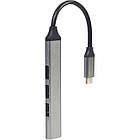 Концентратор (USB-хаб) USB Type-C Gembird 1xUSB3.1, 3хUSB2.0, метал, Grey (UHB-CM-U3P1U2P3-03), фото 3