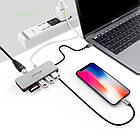 Концентратор (USB-хаб) USB 3.1 Type-C Grand-X PD Сharging HDMI/3хUSB/Type-C/OTG/CR (SG-512), фото 3