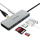 Концентратор (USB-хаб) USB 3.1 Type-C Grand-X PD Сharging HDMI/3хUSB/Type-C/OTG/CR (SG-512), фото 6