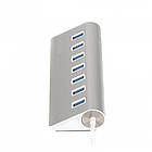 Концентратор (USB-хаб) USB 3.0 Maxxter 7хUSB3.0 Silver (HU3A-7P-01), фото 4