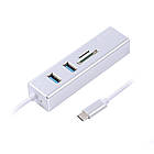 Концентратор (USB-хаб) USB Type-C Maxxter 2хUSB3.0, RJ-45, microSD/TF, метал, Grey (NECH-2P-SD-01), фото 3