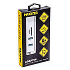 Концентратор (USB-хаб) USB Type-C Maxxter 2хUSB3.0, RJ-45, microSD/TF, метал, Grey (NECH-2P-SD-01), фото 4
