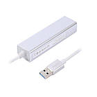 Концентратор (USB-хаб) USB Maxxter 3хUSB3.0, RJ-45, метал, Grey (NEAH-3P-01), фото 3