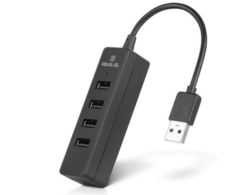 Концентратор (USB-хаб) REAL-EL HQ-154 Black