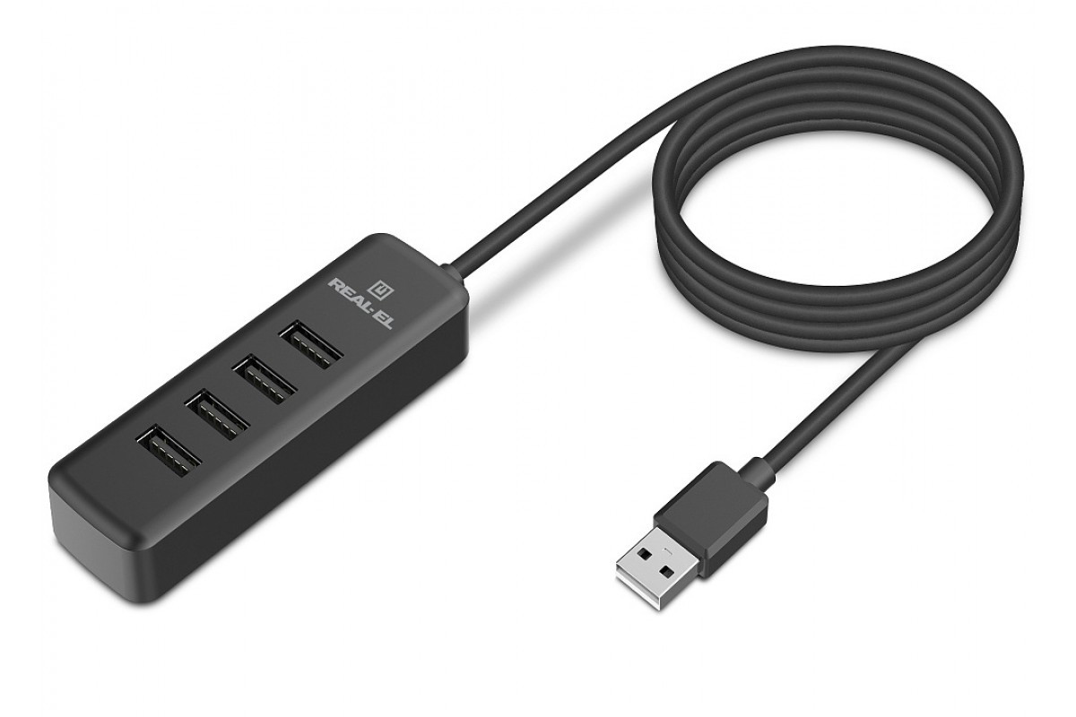 Концентратор (USB-хаб) REAL-EL HQ-175 Black