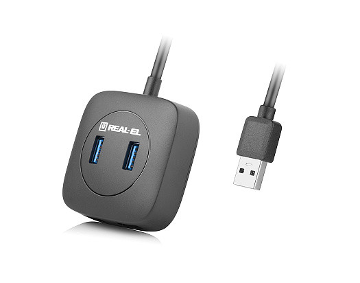 Концентратор (USB-хаб) REAL-EL HQ-187 Black