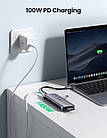 Концентратор USB Type-C Ugreen CM179 3xUSB 3.0 + HDMI + VGA + RJ45 1000M Ethernet + Cardreader, Gray (40873), фото 7